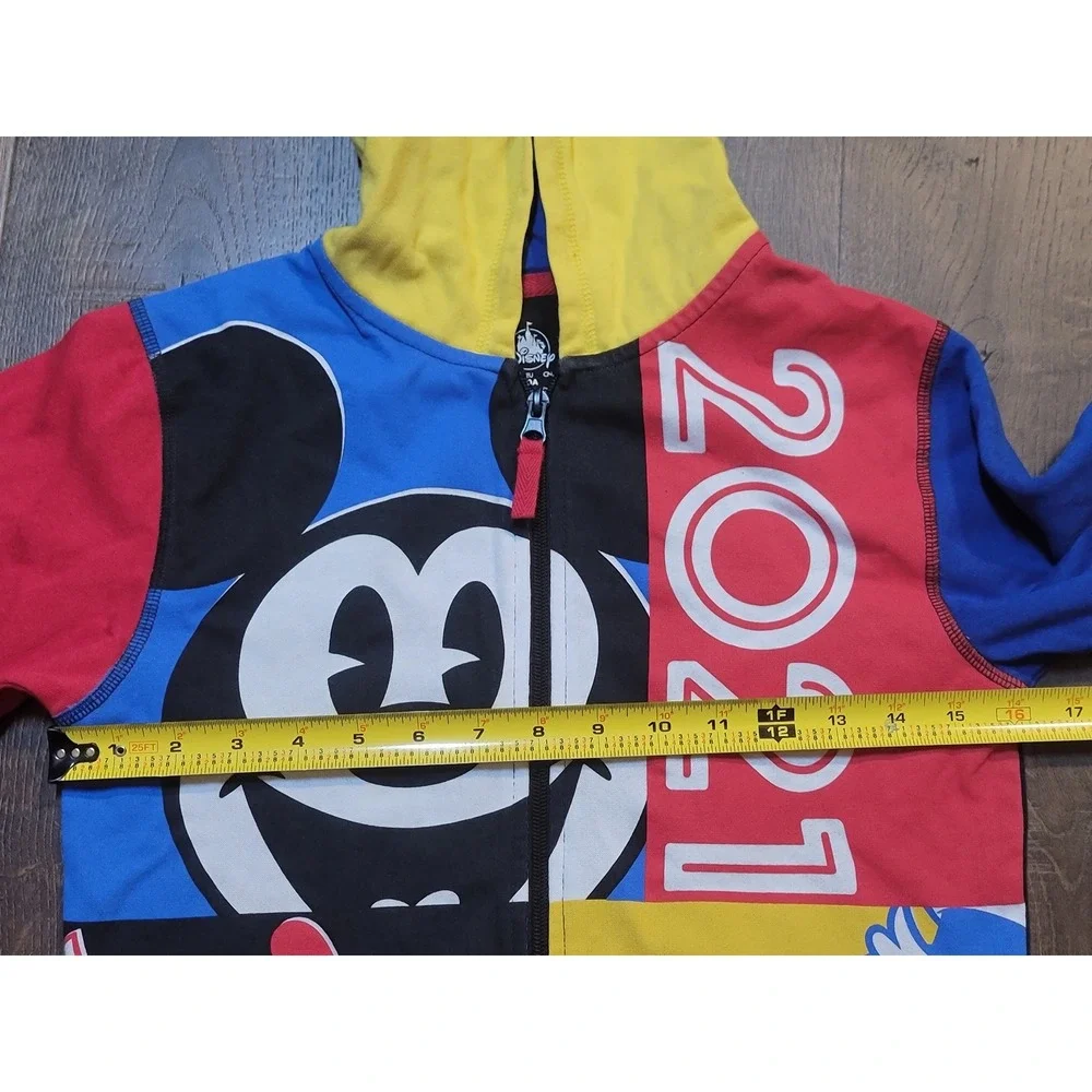 Disney World 2021 Mickey Mouse Donald Duck Zip Up Hoodie Youth Medium‎
